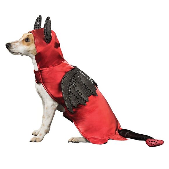 Thrills & Chills Collection Devil Dog Pets Costume Small Red & Black Halloween - Picture 1 of 4